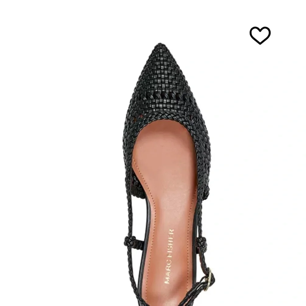 Marc Fisher Black Woven Slingback Flats - Kelysa style - Picture 4 of 14